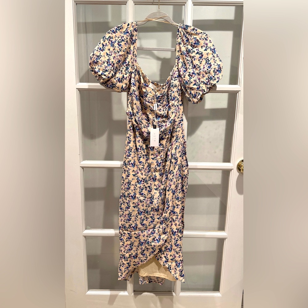 ASTR the label: PUFF SLEEVE MIDI DRESS🔑